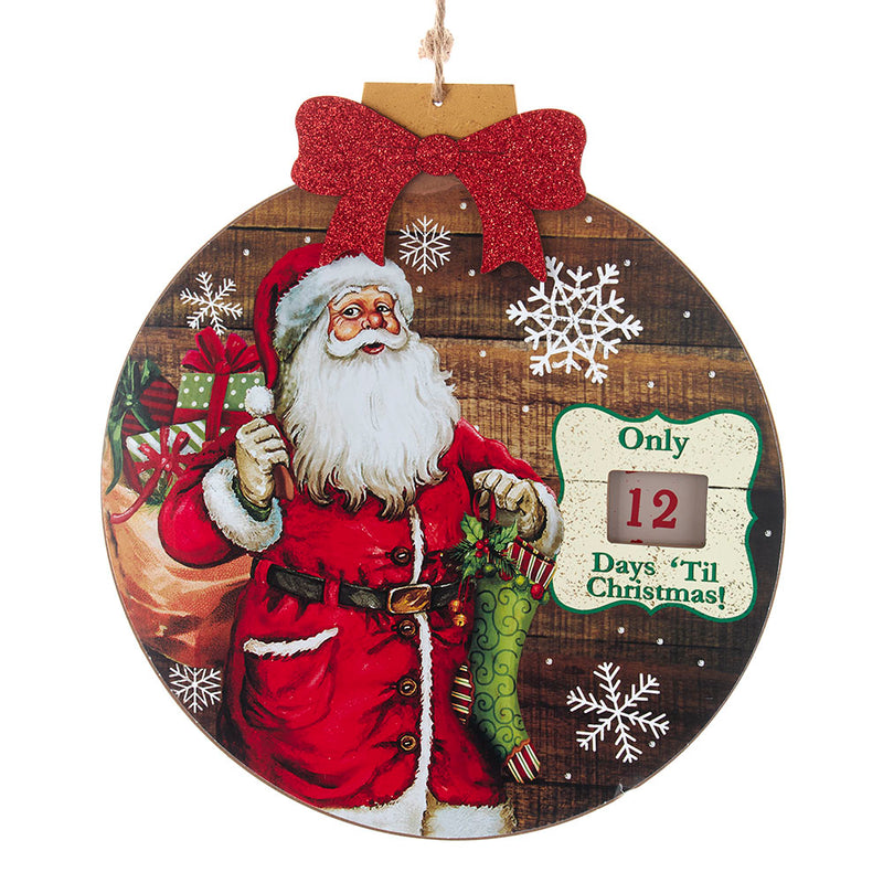 Santa Advent Calendar Plaque - The Country Christmas Loft