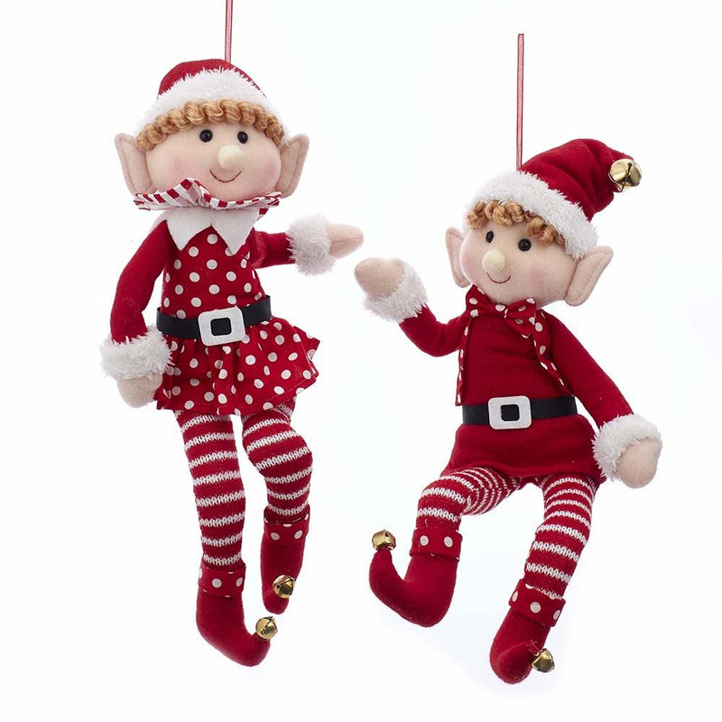 Fabric 15 Inch Elf Ornament -  Boy - The Country Christmas Loft