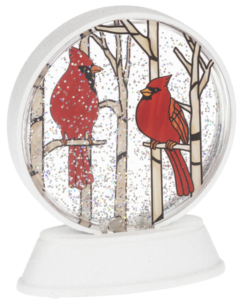 LED Light Up Cardinal Disc Mini Shimmer - The Country Christmas Loft