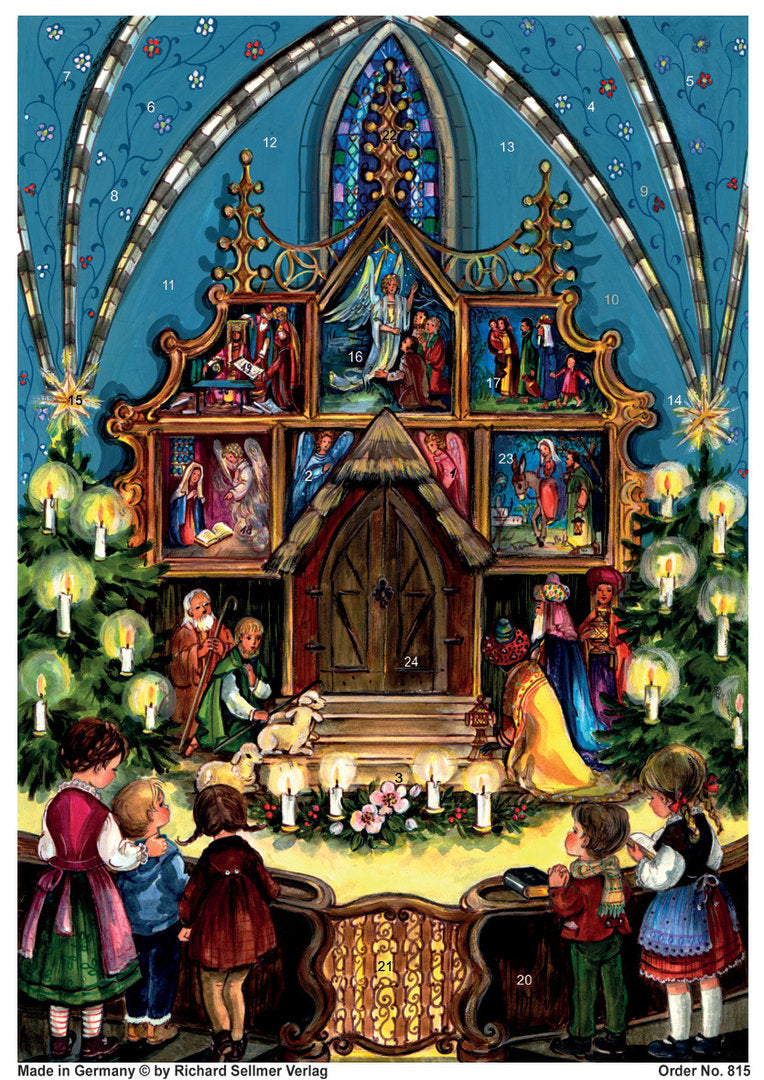 Glittered Advent Calendar - Nativity Play - The Country Christmas Loft