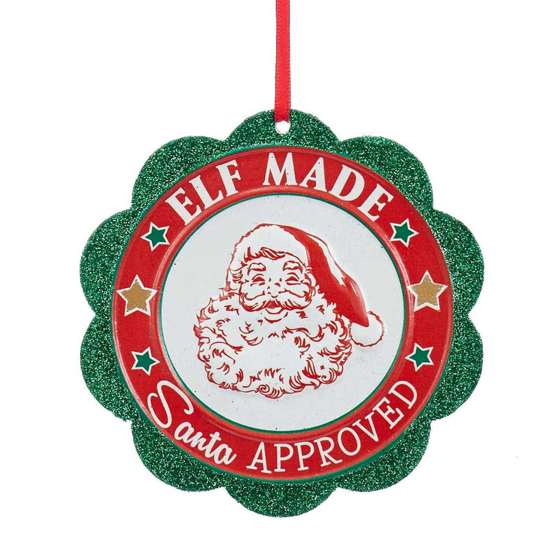 Santa Seal of Approval Ornament - Elf Made, Santa Approved - The Country Christmas Loft