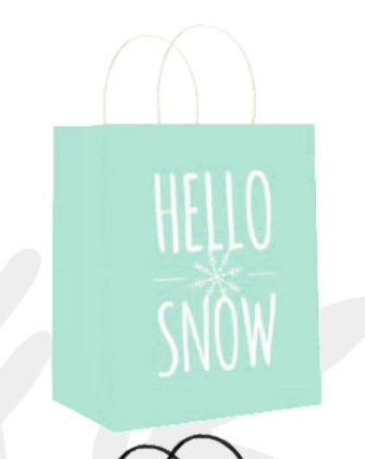 Premium Kraft Large Christmas Gift Bag - Hello Snow - The Country Christmas Loft