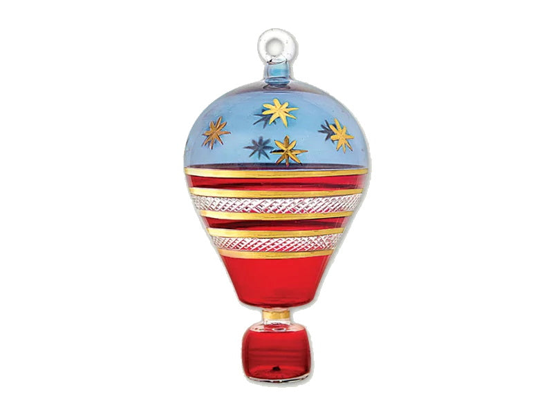 Jumbo Stars and Stripes Hot Air Balloon Glass Ornament