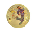 Lighted Globe - Norman Rockwell Grandpa And me Ice Skating