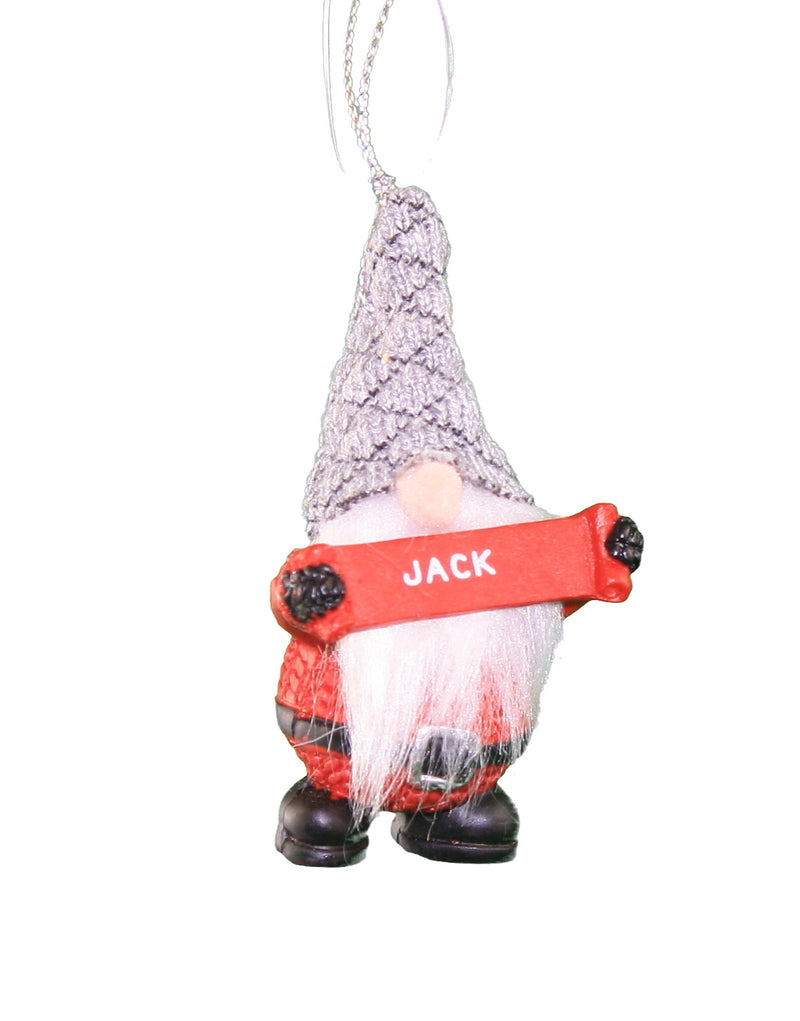 Personalized Gnome Ornament (Letters J-P) - Jack - The Country Christmas Loft