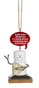 Toasted S'mores Aging Pun Ornament - What Happened - The Country Christmas Loft