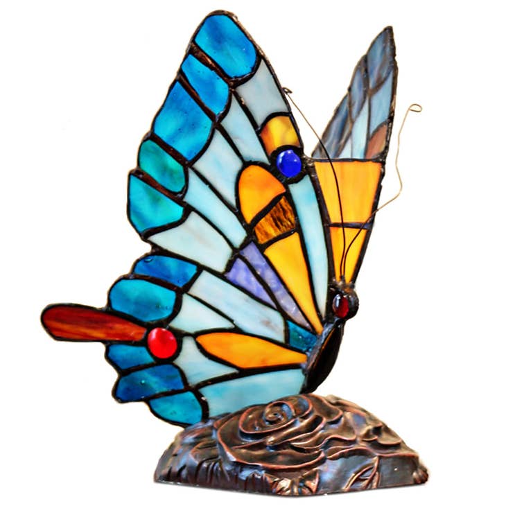 Kiara Blue Butterfly Accent Lamp - The Country Christmas Loft