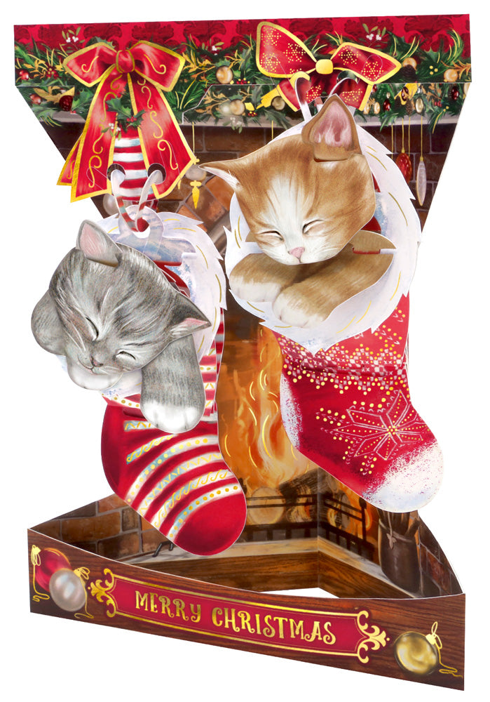 Christmas Kittens Swing Card - The Country Christmas Loft