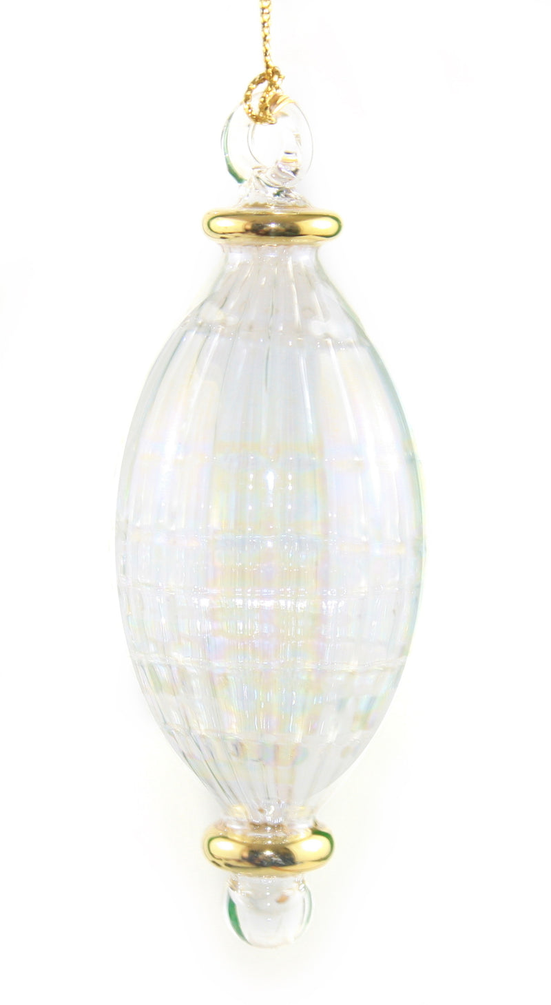 Clear Crystal Mini Ornaments with Gold Etching - Bulb