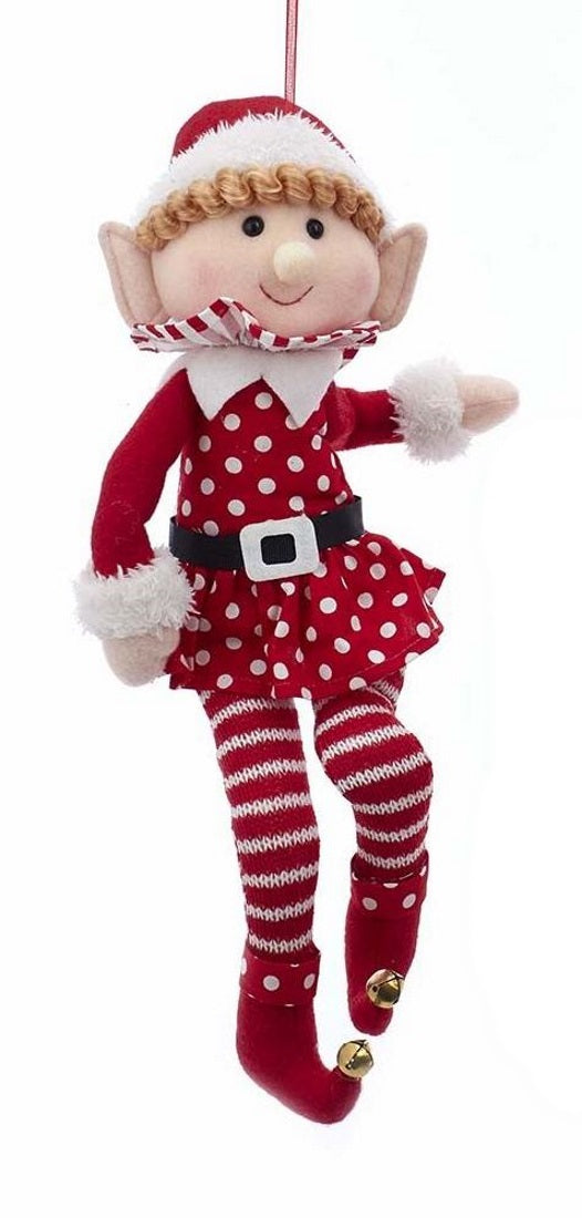 Fabric 15 Inch Elf Ornament -  Boy - The Country Christmas Loft