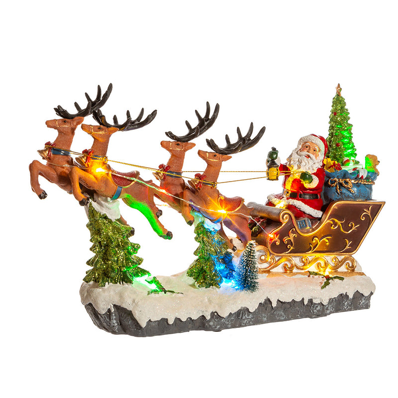 LED Musical Santa and Sleigh Table Piece - The Country Christmas Loft
