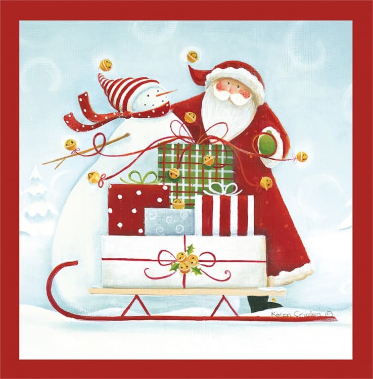 Sleigh Bells Luncheon Paper Napkin - The Country Christmas Loft