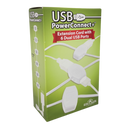 USB Power Extension Cord+ With White Wire and 12 Ports