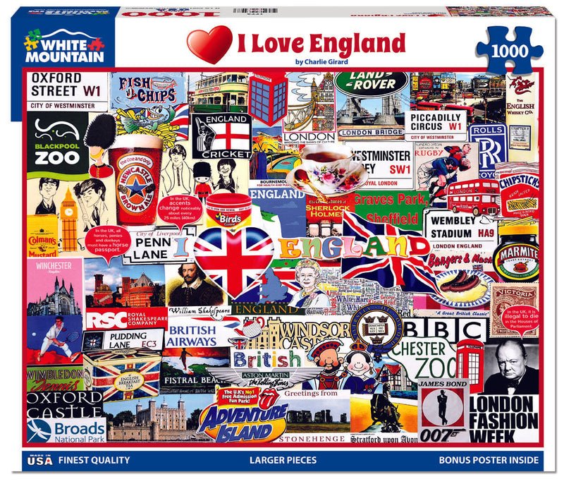 I Love England Puzzle - 1000 Piece