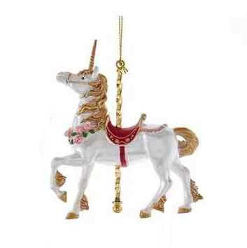 Resin Carousel Assortment Ornament - Unicorn - The Country Christmas Loft