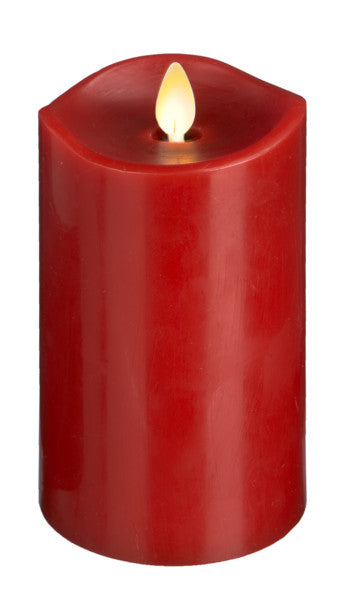 LED Wax 3x6 Pillar Candle - Red - The Country Christmas Loft