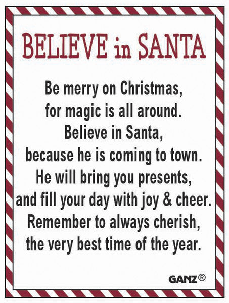 Believe in Santa Charm - The Country Christmas Loft