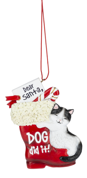 Christmas Cat Ornaments - Dog Did It! - The Country Christmas Loft