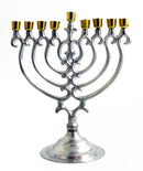 Nickle Brass Menorah - Tree Design - The Country Christmas Loft