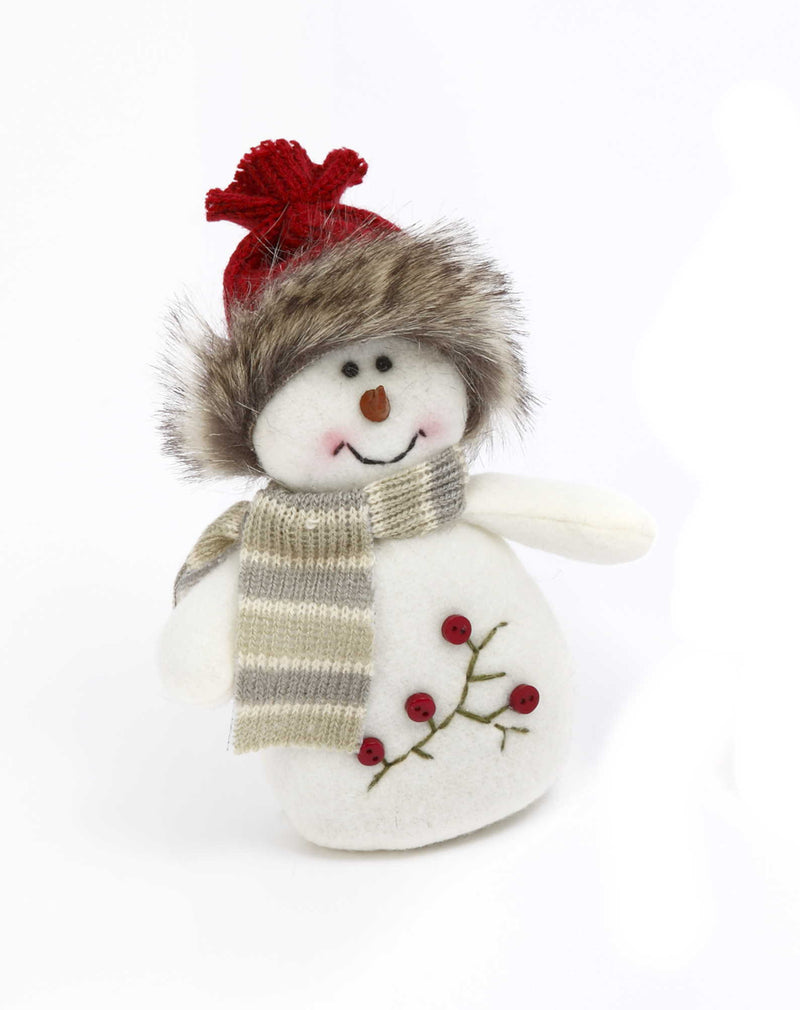 Plush Holiday Snowman Figurine - Boy