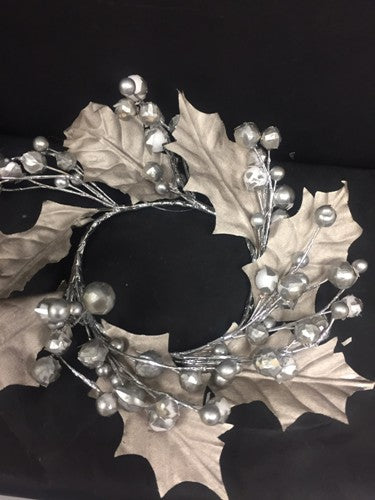 Silver Berry Candle Ring - The Country Christmas Loft