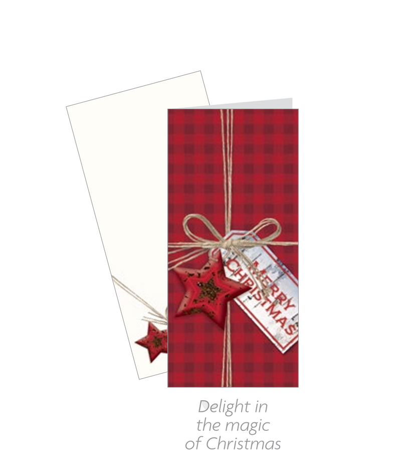 Tall Traditions 16 Count Cards -  Tartan Present - The Country Christmas Loft