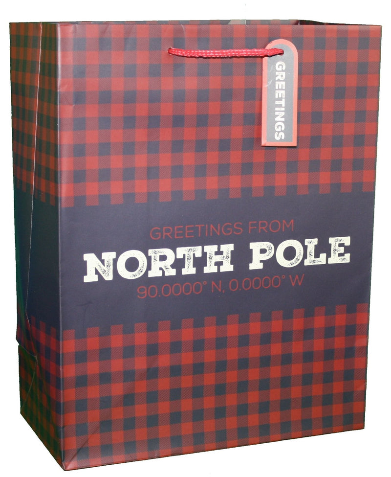 Rustic Christmas Gift Bag - North Pole Large
