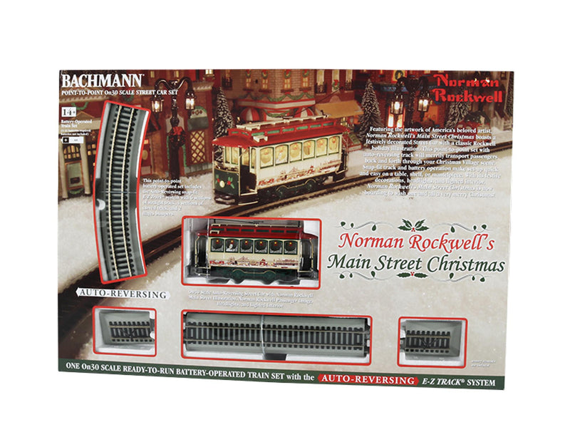 Norman Rockwell's Main Street Battery Operated Village Streetcar Set - The Country Christmas Loft