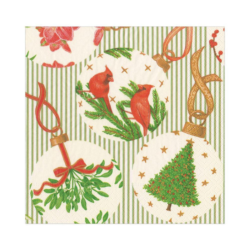 Botanical Ornaments Paper Luncheon Napkins - The Country Christmas Loft