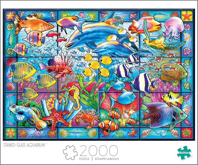 Stained Glass Aquarium 2000 Piece Puzzle