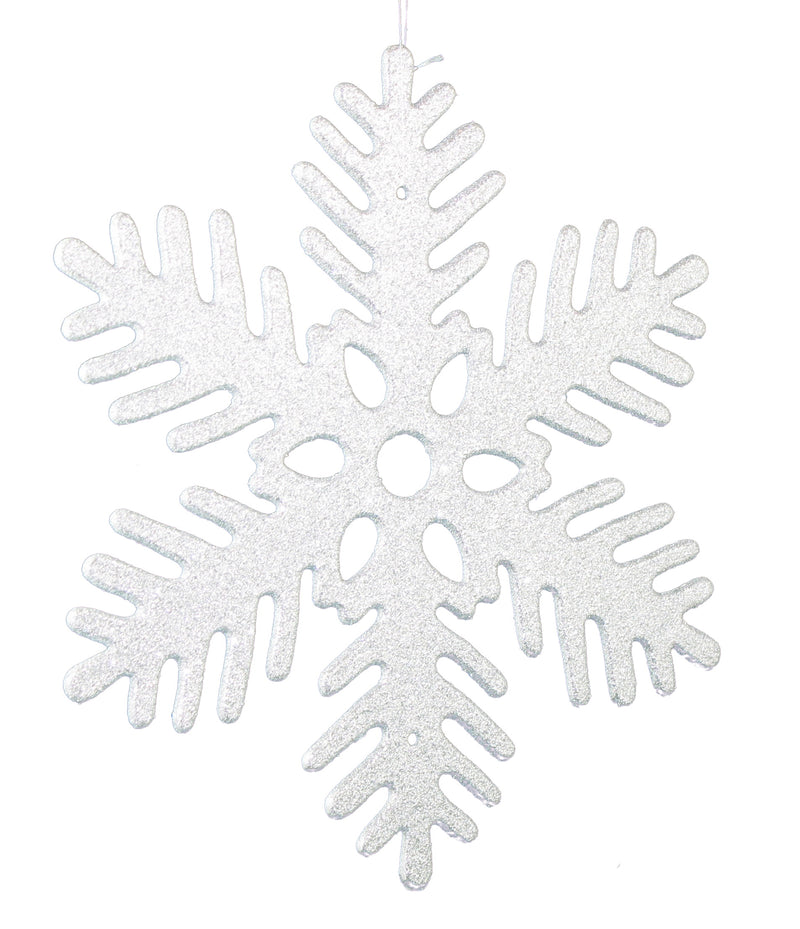 Glitter Snowflake 11 Inch Ornament - Full Sparkle - Solid