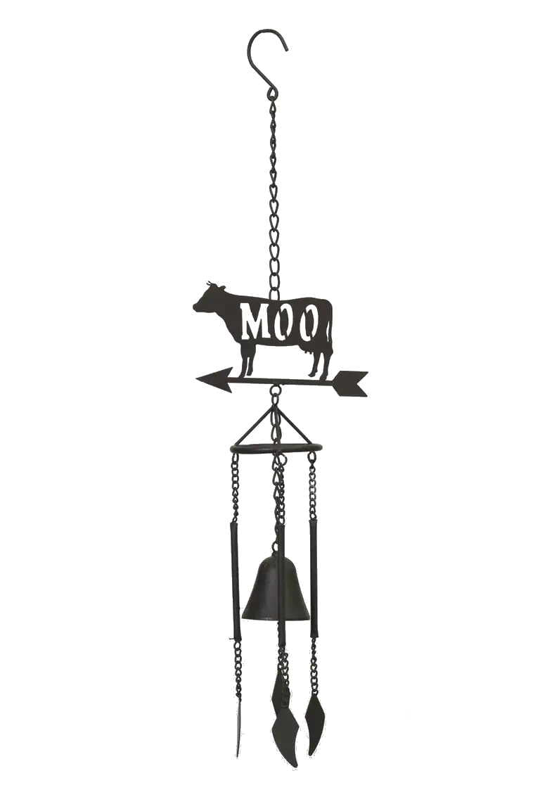 Rustic Metal Cow Bell Windchime - 30 Inch - The Country Christmas Loft