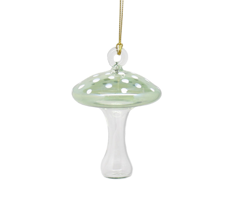 Egyptian Blown Glass Ornament - Mushroom - Green