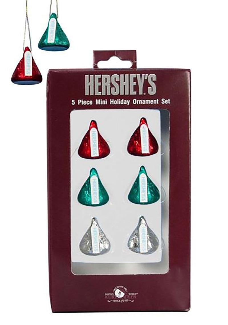 Hershey Kurt Adler Plastic Hershey's Mini Kisses Ornament, Set Of 6 - The Country Christmas Loft