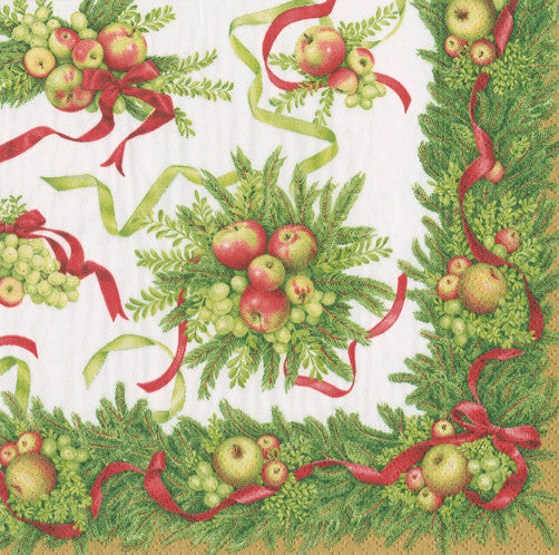 Apples And Greenery - Napkin Luncheon