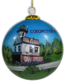 Hand Painted Glass Globe Ornament - Steamship Ticonderoga At The Shelburne Museum - The Country Christmas Loft