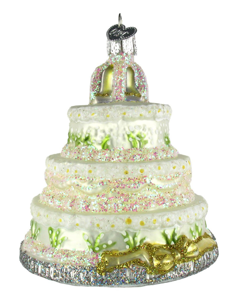 Old World Christmas Wedding Cake Glass Blown Ornament - The Country Christmas Loft