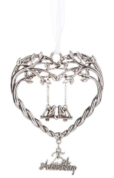 25th Anniversary Ornament - Silver