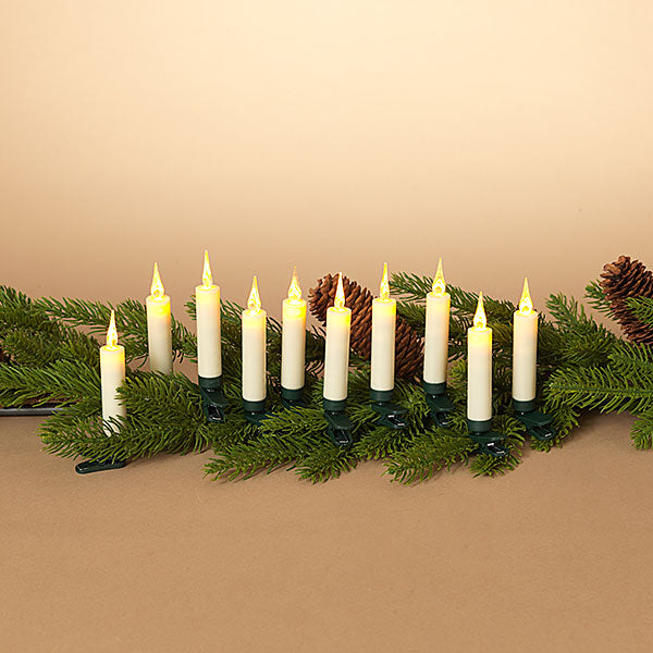 4 Inch LED Clip on Candle - 10 piece Set - White - The Country Christmas Loft