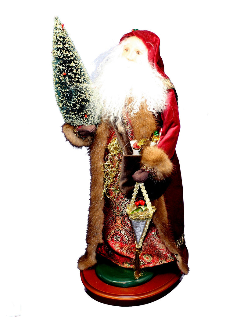 Fur Trimmed Santa - 19" - The Country Christmas Loft