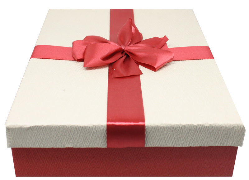Elegant Rectangular Gift Box - Red X-Large - The Country Christmas Loft