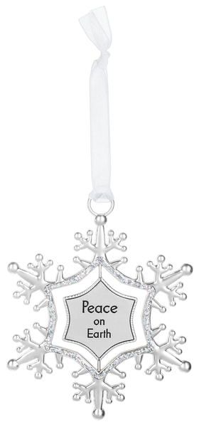 Swirling Snowflake Ornament - Peace on Earth - The Country Christmas Loft