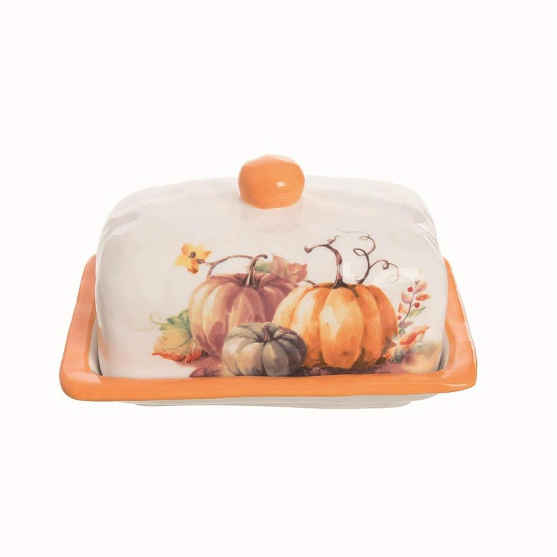 Painted Pumpkin Butter Dish - The Country Christmas Loft