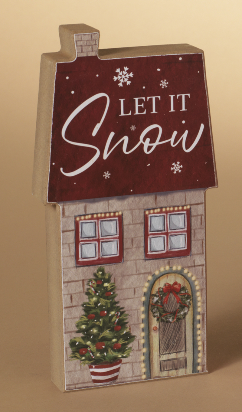 Wooden Holiday House Block - - The Country Christmas Loft