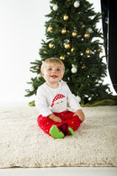 Mud Pie Santa Baby Santa Tee And Tree Corduroys, White/Red/Green, 0-6 Months - The Country Christmas Loft