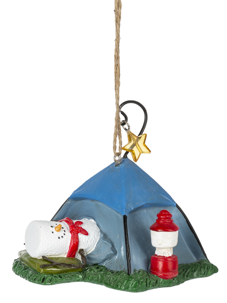 S'more Tent Ornament - Blue - The Country Christmas Loft