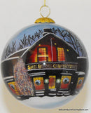 Hand Painted Glass Globe Ornament - Steamship Ticonderoga At The Shelburne Museum - The Country Christmas Loft