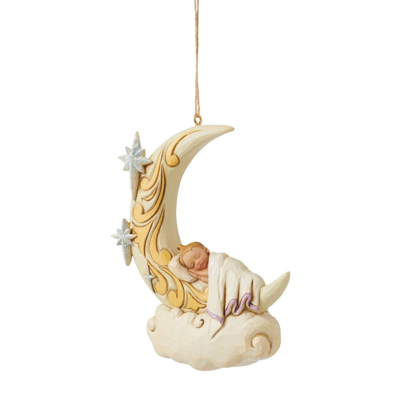 Baby Sleeping on the Moon Ornament - The Country Christmas Loft