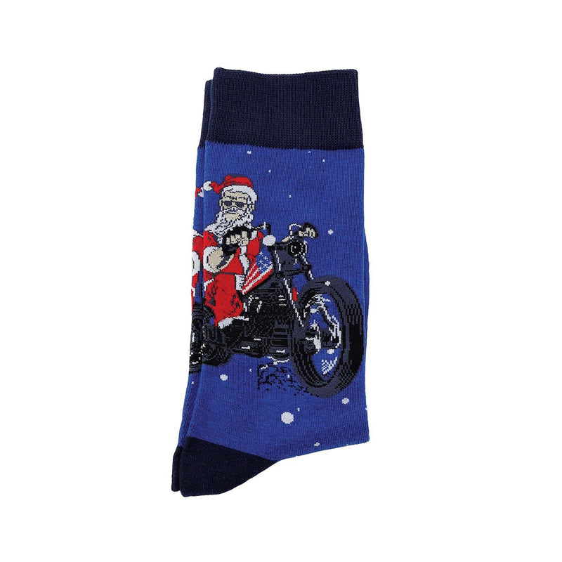 Motorcycle Santa Socks