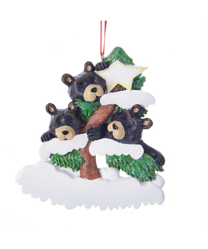 Bear Family on Tree Ornament - Family of 3 - The Country Christmas Loft